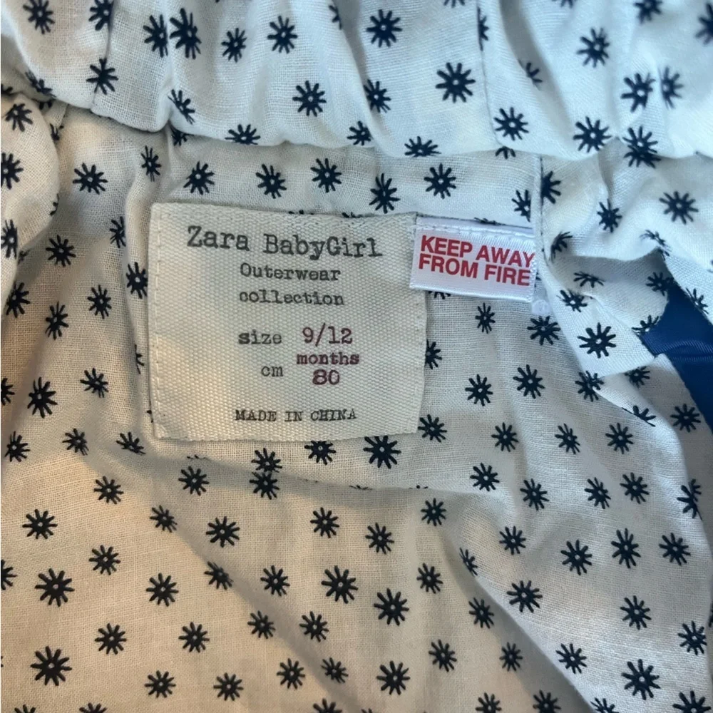 Zara Baby Girl Coat Jacket youth 9/12 months